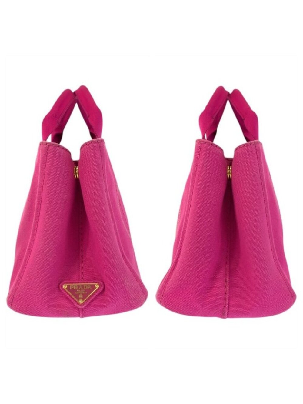 Prada Canapa Pink Gold Canvas Tote - Picture 7 of 9